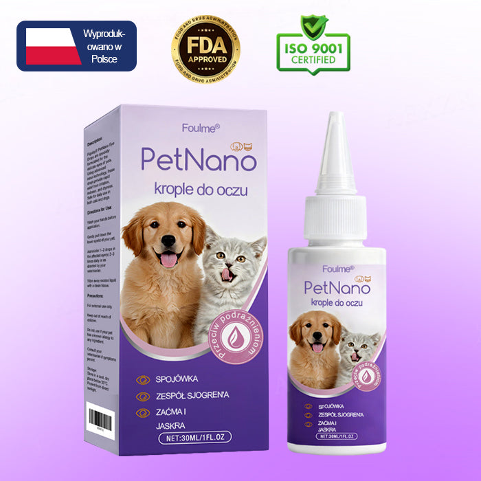 🎅 Świąteczna Wyprzedaż | FOULME® PetNano Krople do Oczu dla Zwierząt 🎄