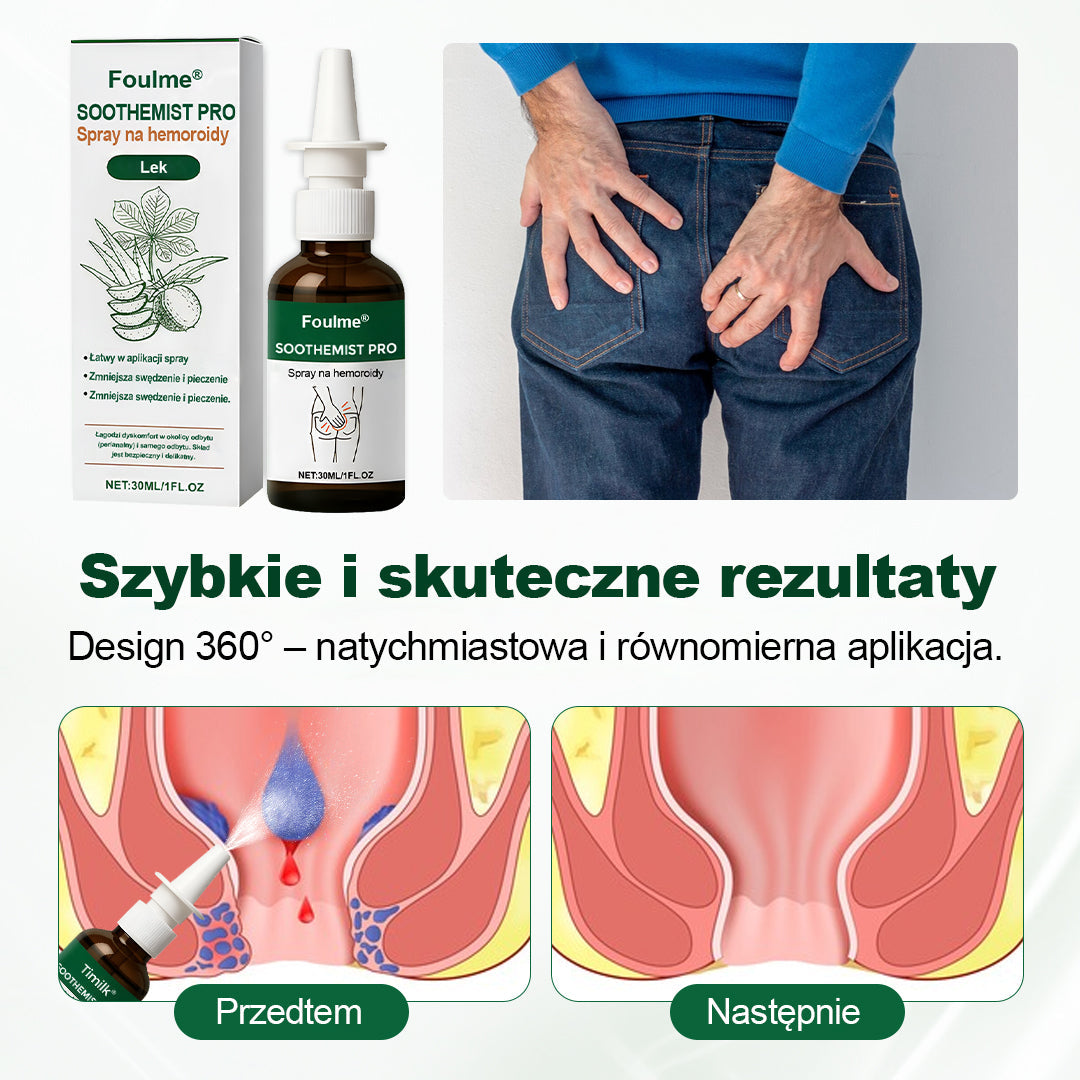 🎄Foulme® SootheMist PRO – Profesjonalny spray łagodzący na hemoroidy🎅