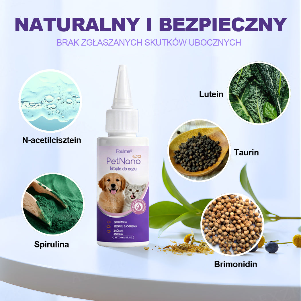 🎅 Świąteczna Wyprzedaż | FOULME® PetNano Krople do Oczu dla Zwierząt 🎄