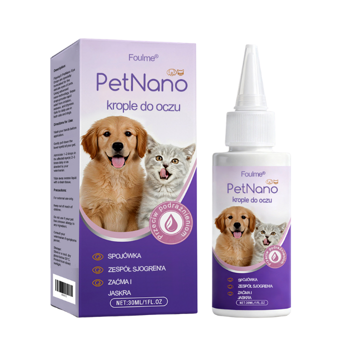 🎅 Świąteczna Wyprzedaż | FOULME® PetNano Krople do Oczu dla Zwierząt 🎄